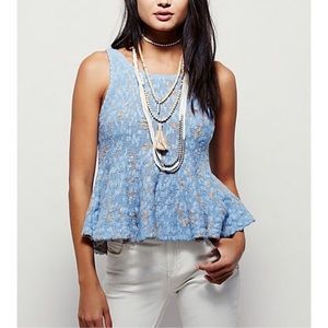 Free People Side by Side Peplum Flared Knit Top